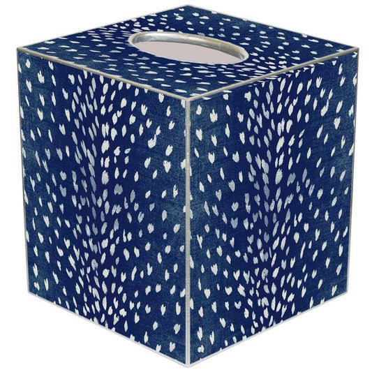 Marye-Kelley - Indigo Antelope Tissue Box Cover: Paper Mache