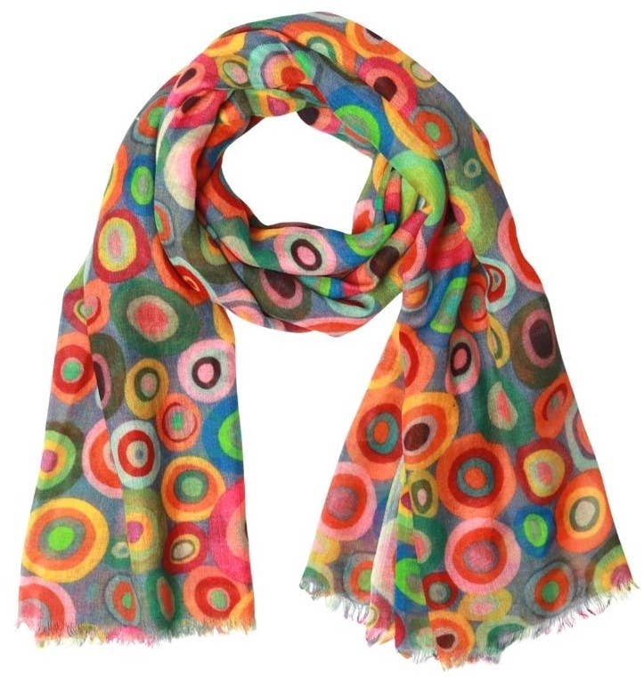 KikiSol - Blue Circles Cotton Modal Scarf