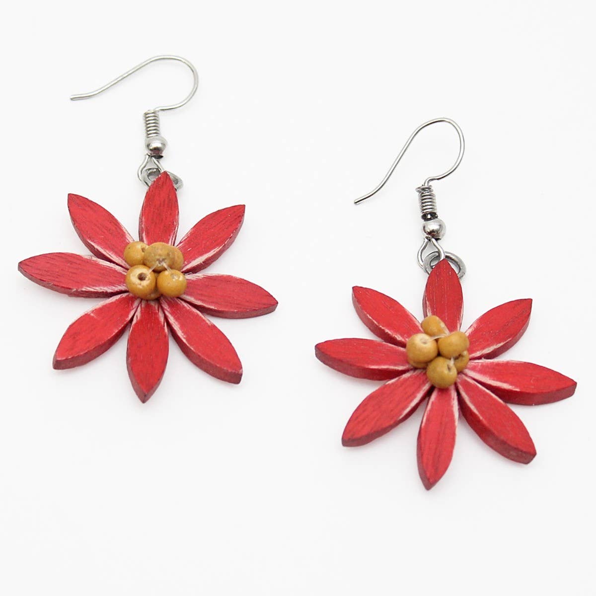 Sylca Designs - Orange Amaya Dangle Flower Earrings