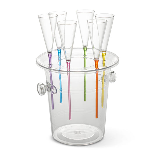 Core Home - 120oz Acrylic Champagne Bucket with 6x 4oz Flutes