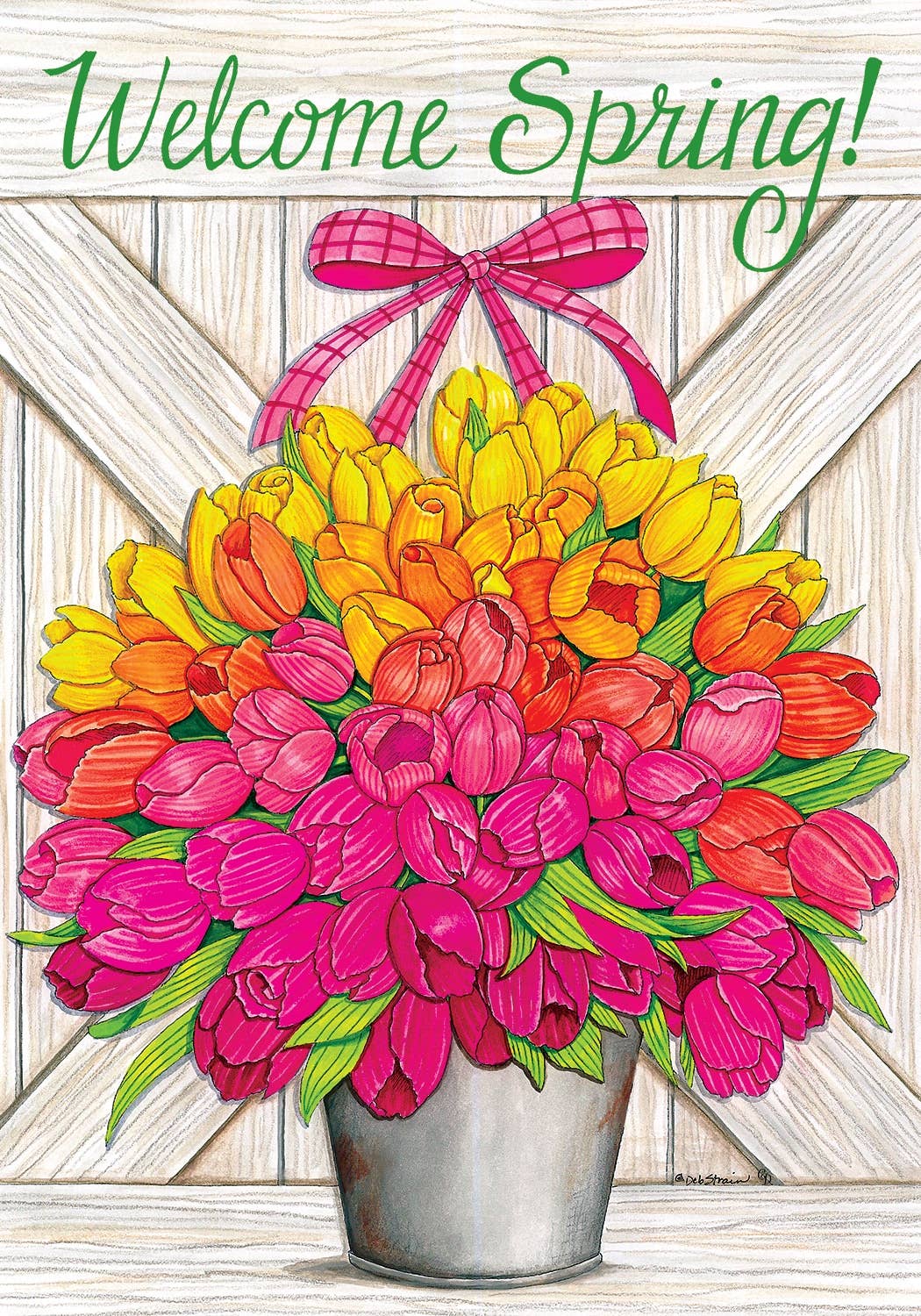 Custom Decor - Glorious Tulips-Flag by Deb Strain - 12” x 18”