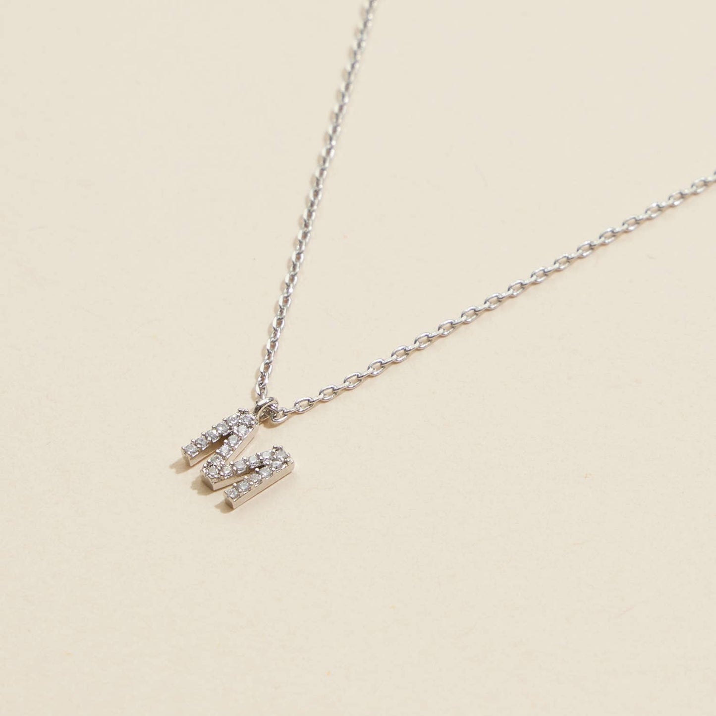 Lilla Haven - 12 Pack of Cubic Zirconia Initial Gold Dipped Necklaces: White Gold Assorted / One / 4DN18021