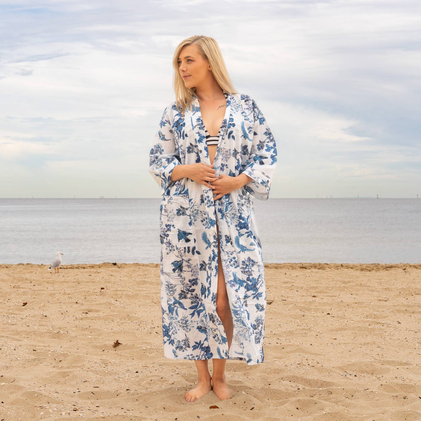 Linen Connections - Cotton Kimono Robe - Aisha