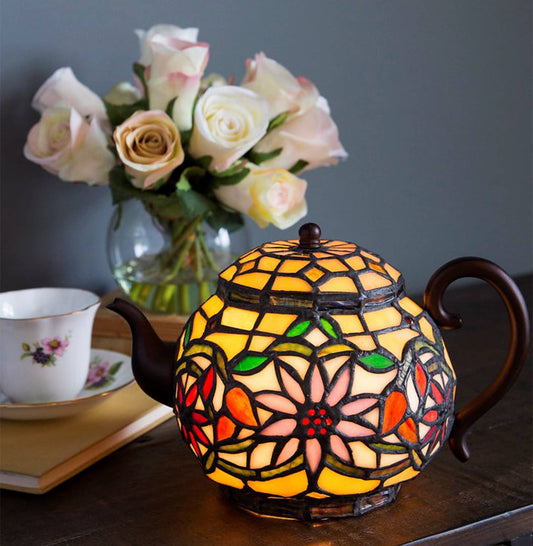River of Goods - 6.5"H Harleigh Yellow Teapot Accent Lamp