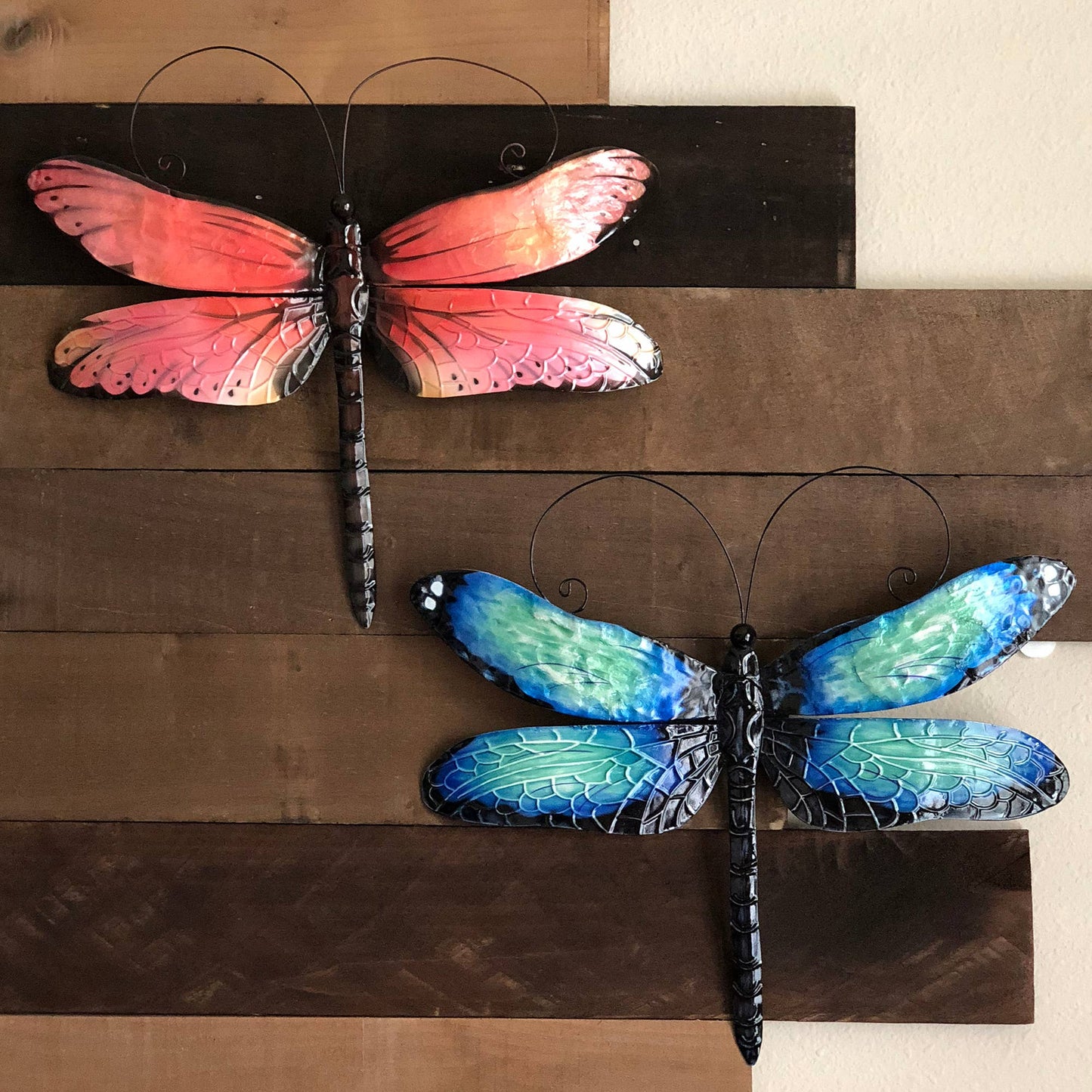 Eangee Home Design - Dragonfly Wall Decor Blue And Black, w/ Capiz, Outdoor Safe