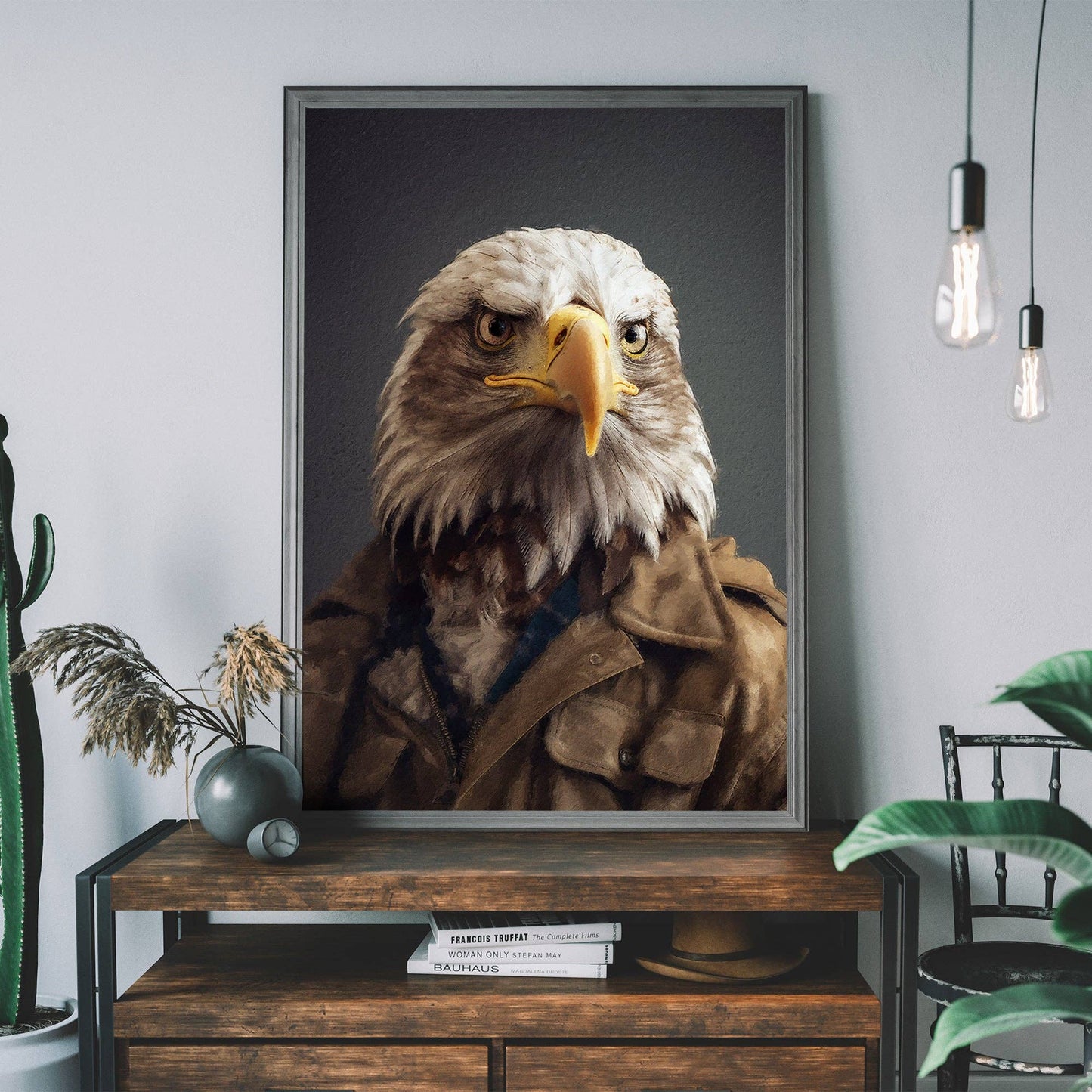 Ink & Drop - American Eagle Animal Portrait Print: 11 ¾ x 15 ¾ in | 30x40 cm / Matte
