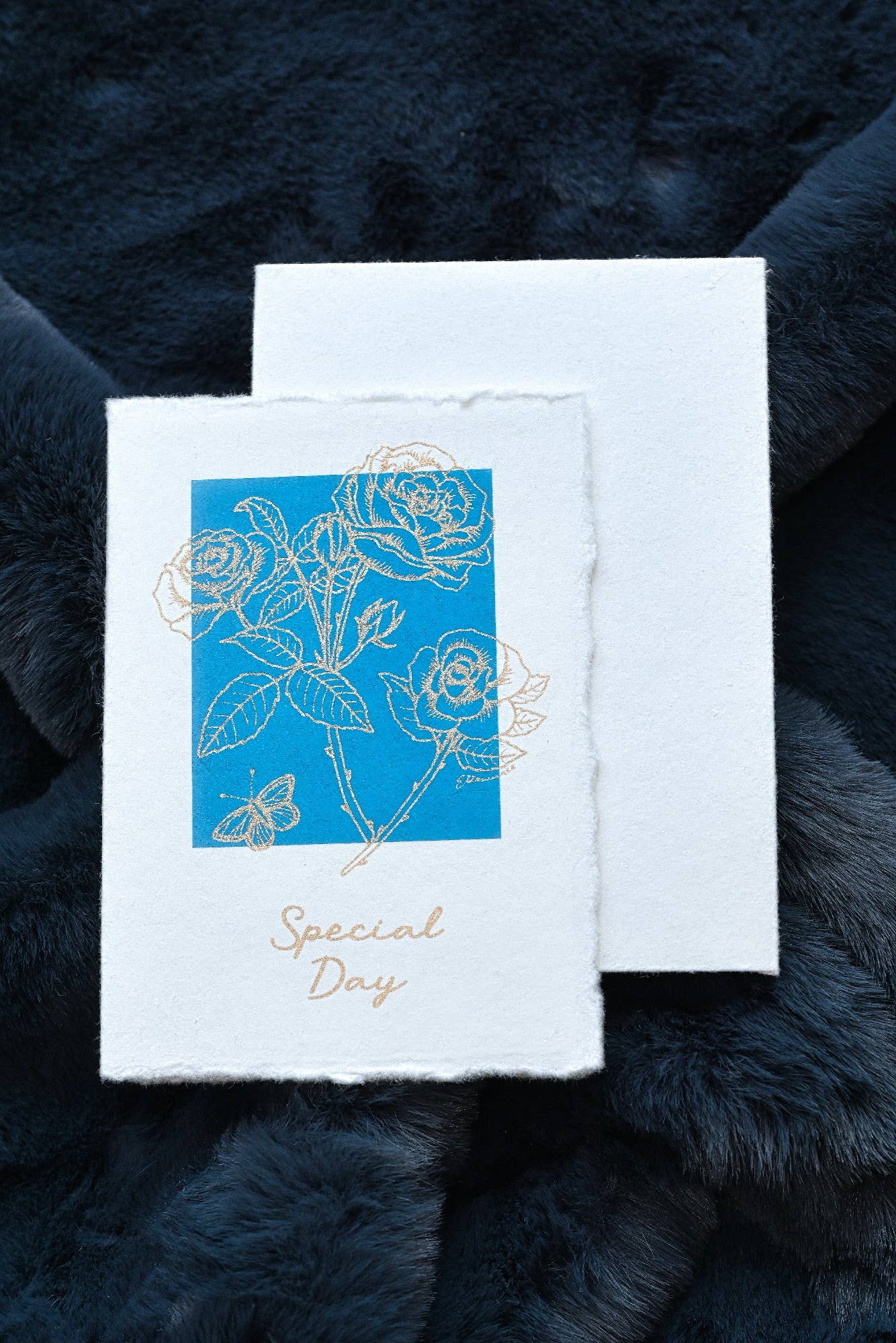 Paper Mirchi - Deckle Edge Cotton Card - GC Rose Azure