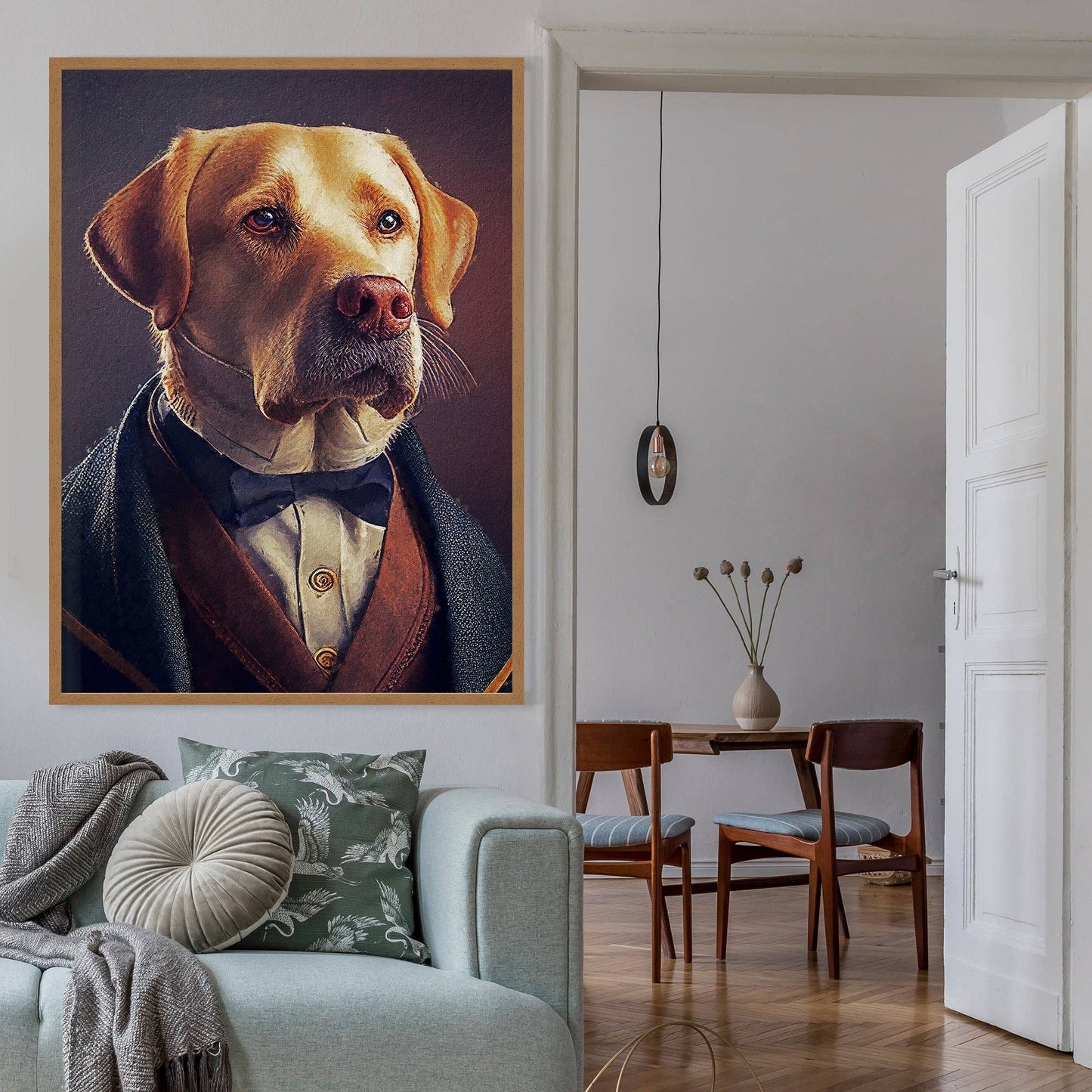 Ink & Drop - Yellow Labrador Animal Head Print: 11 ¾ x 15 ¾ in | 30x40 cm / Matte