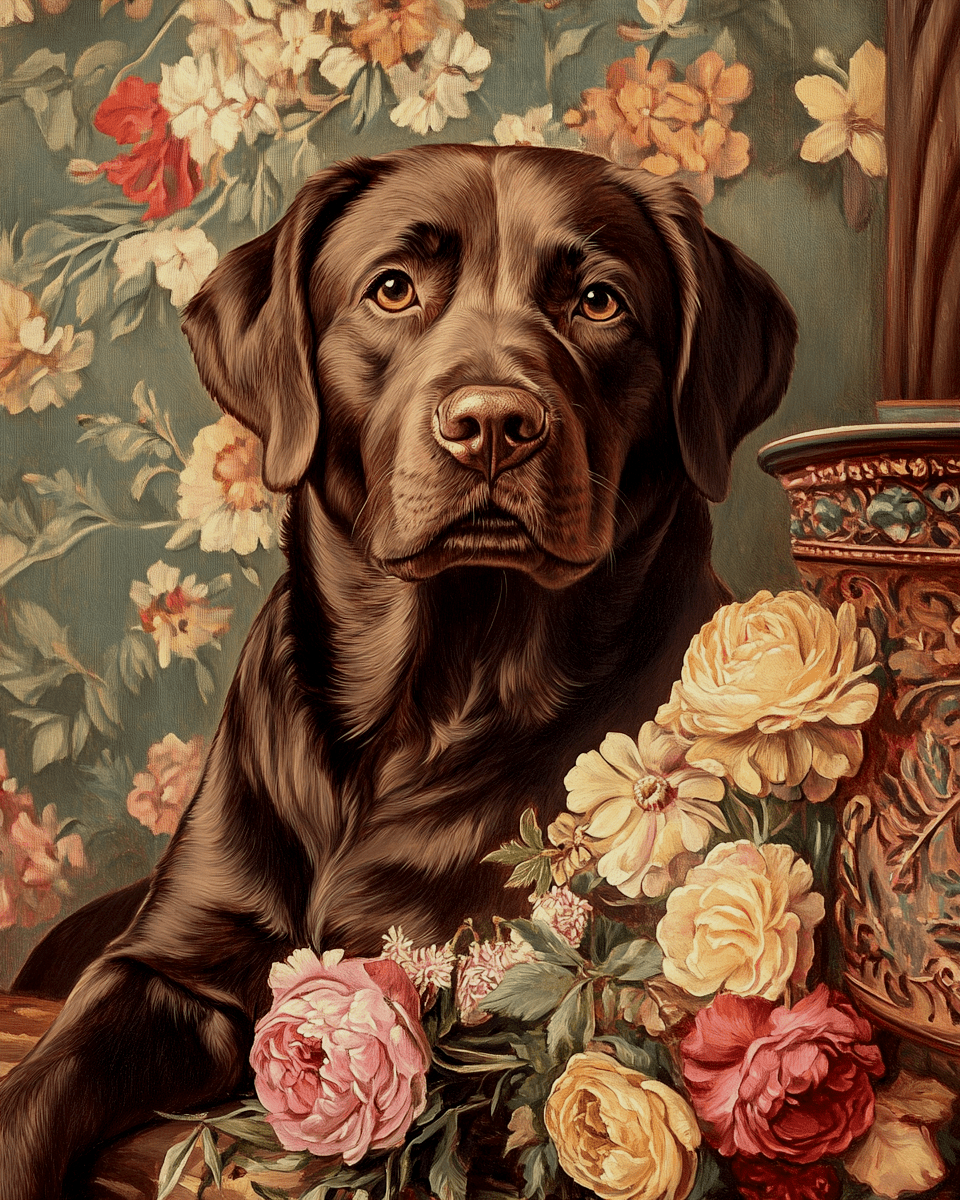 Mowbi - Brown Labrador Retriever - Pet Dog Still Life Wall Art Prints – 8″x10″ Artwork for 11″x14″ Frame