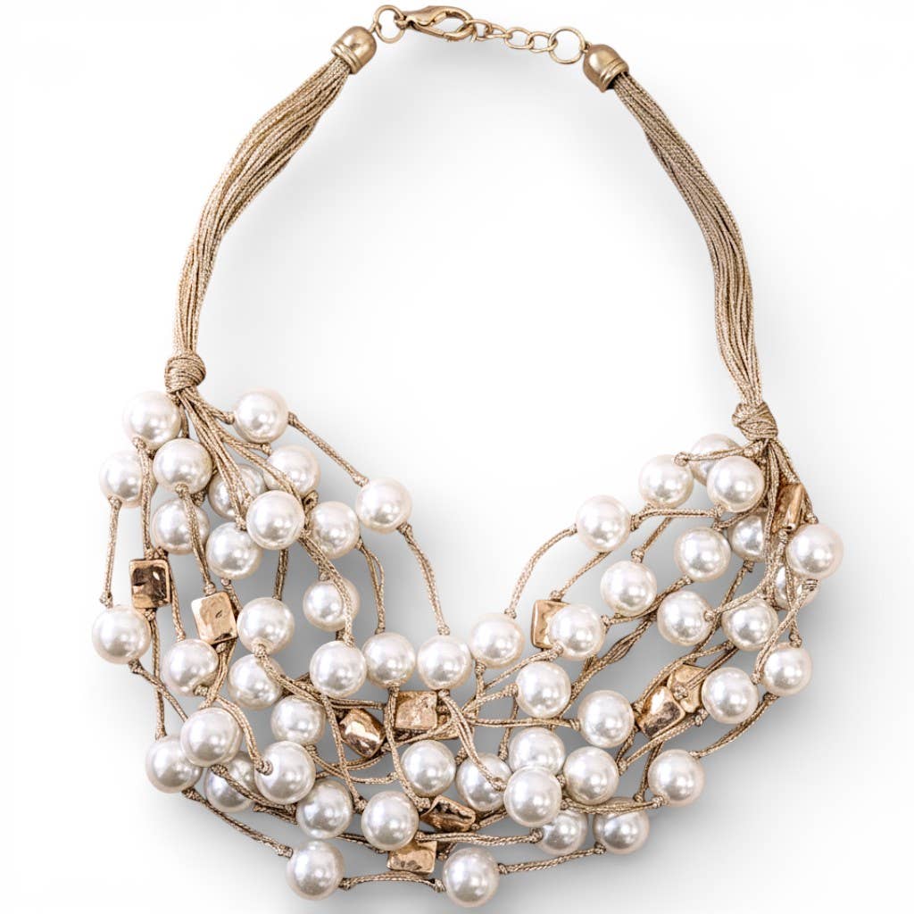 Bijoux Envie Statement Jewelry - Chunky Coastal Pearl Necklace | Handmade Statement Jewelry