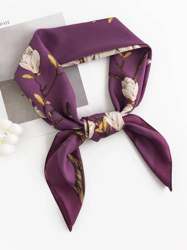 UZ Wholesale Store - Flower Print Scarf: BLACK / One_size