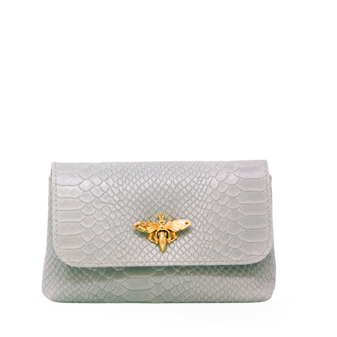 German Fuentes Handbags - GF1184  GENUINE ITALIAN LEATHER BUTTERFLY CROSSBODY BAG: BEIGE