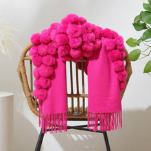 Load image into Gallery viewer, PEACH ACCESSORIES - M304 pompom fur Shawl: Baby Pink