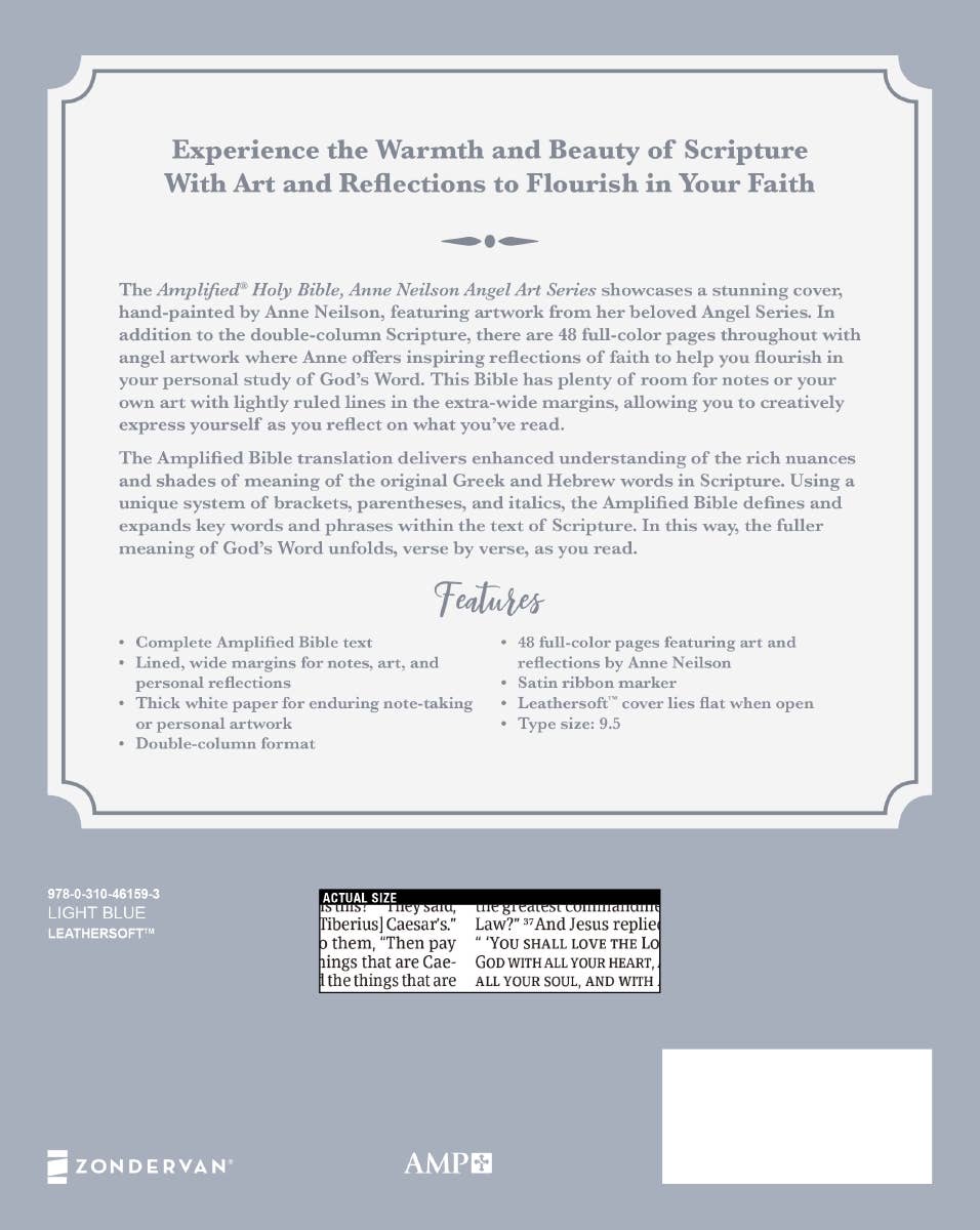 HarperCollins Christian Publishing - Amplified Holy Bible Anne Neilson Angel Art Leathersoft