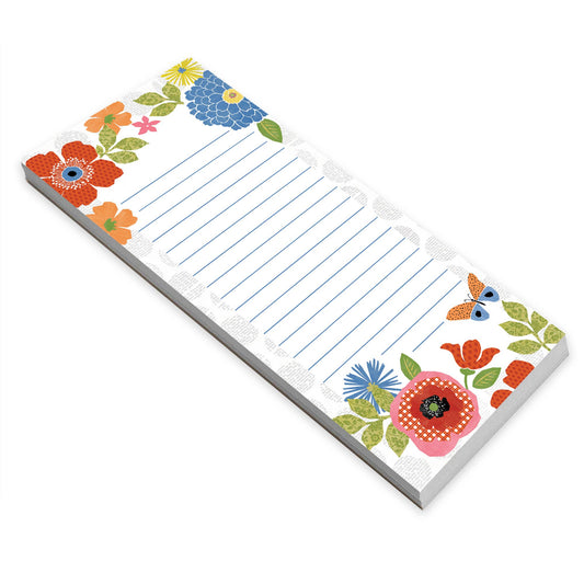 GINA B DESIGNS - List Pad - Patterned Flowers