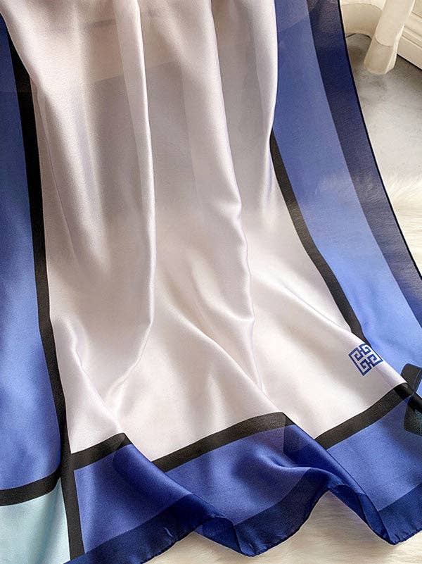 UZ Wholesale Store - Urban Bow-Embellished Printed Contrast Color Shawl: PINK-GRAY / FREE SIZE