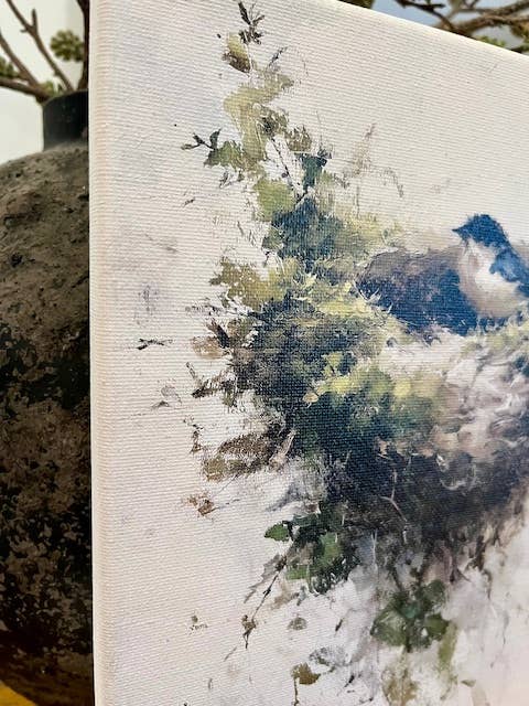 Rustic Nester - Spring Summer canvas art print, Nature art, Garden home art : 11x14