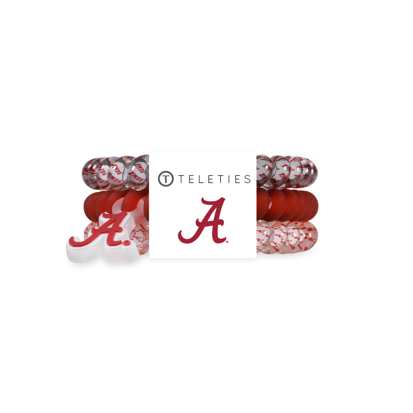 TELETIES - Spiral Hair Coils | Small | Roll Tide! Hair Ties