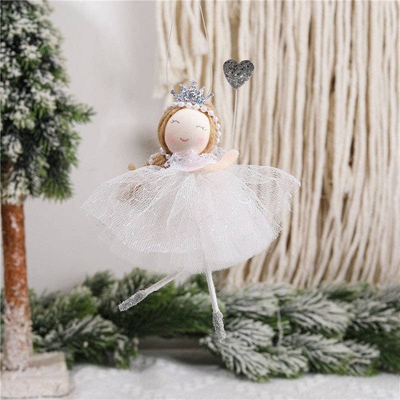 Ekartini - Angel Plush Ornament Antlers Hat Cute Classic Cartoon Reusable: WHITE