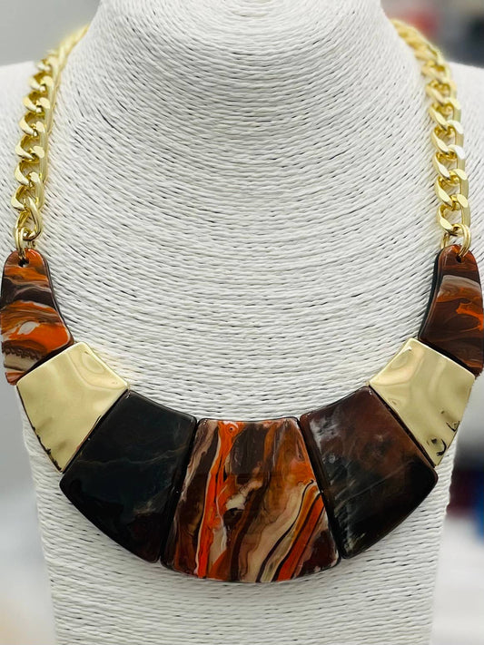 TWO FORTY TWO - EVERYDAY - Eye of the Tiger Collar (orange tone) NK154