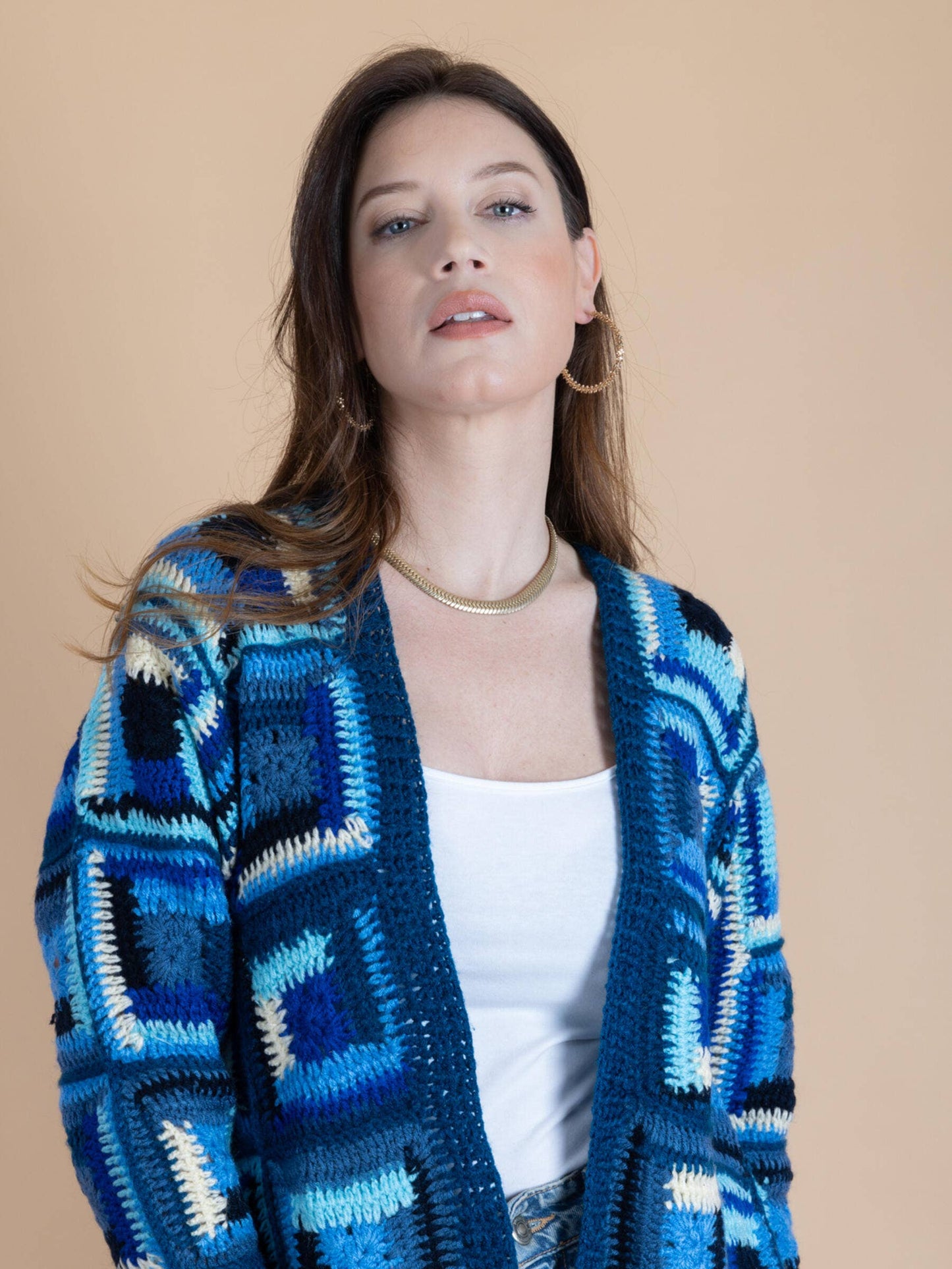 SAACHI - Marrakesh Crochet Short Jacket: Blue Combo
