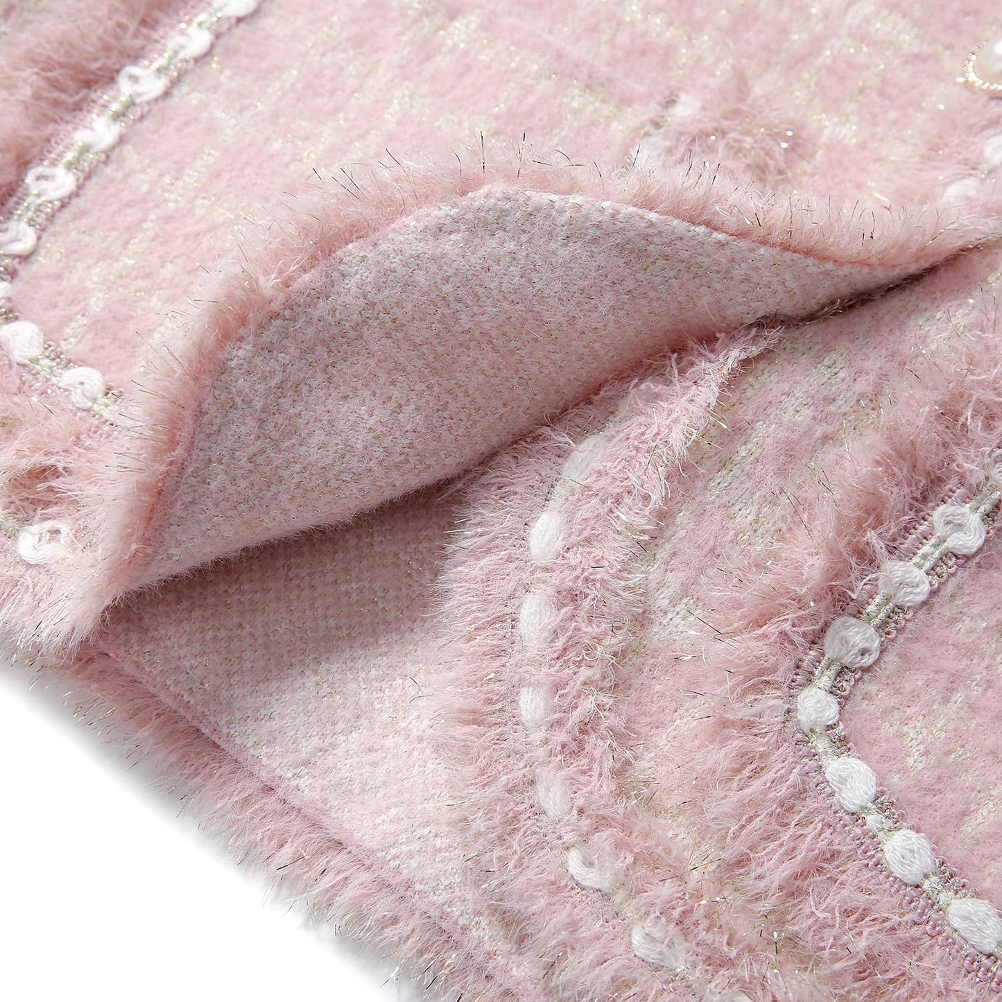 PEACH ACCESSORIES - SD187 Tweed soft cardigan: Black