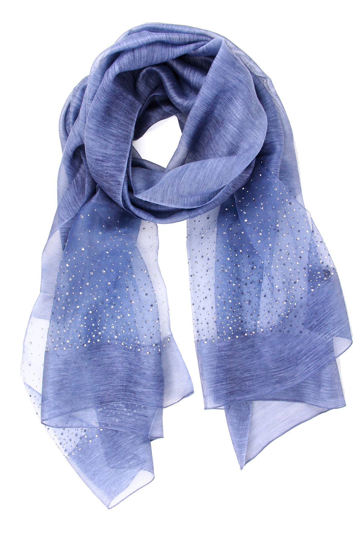 SAACHI - Star Gazer Wool Blend Sparkle Silk Scarf: Taupe