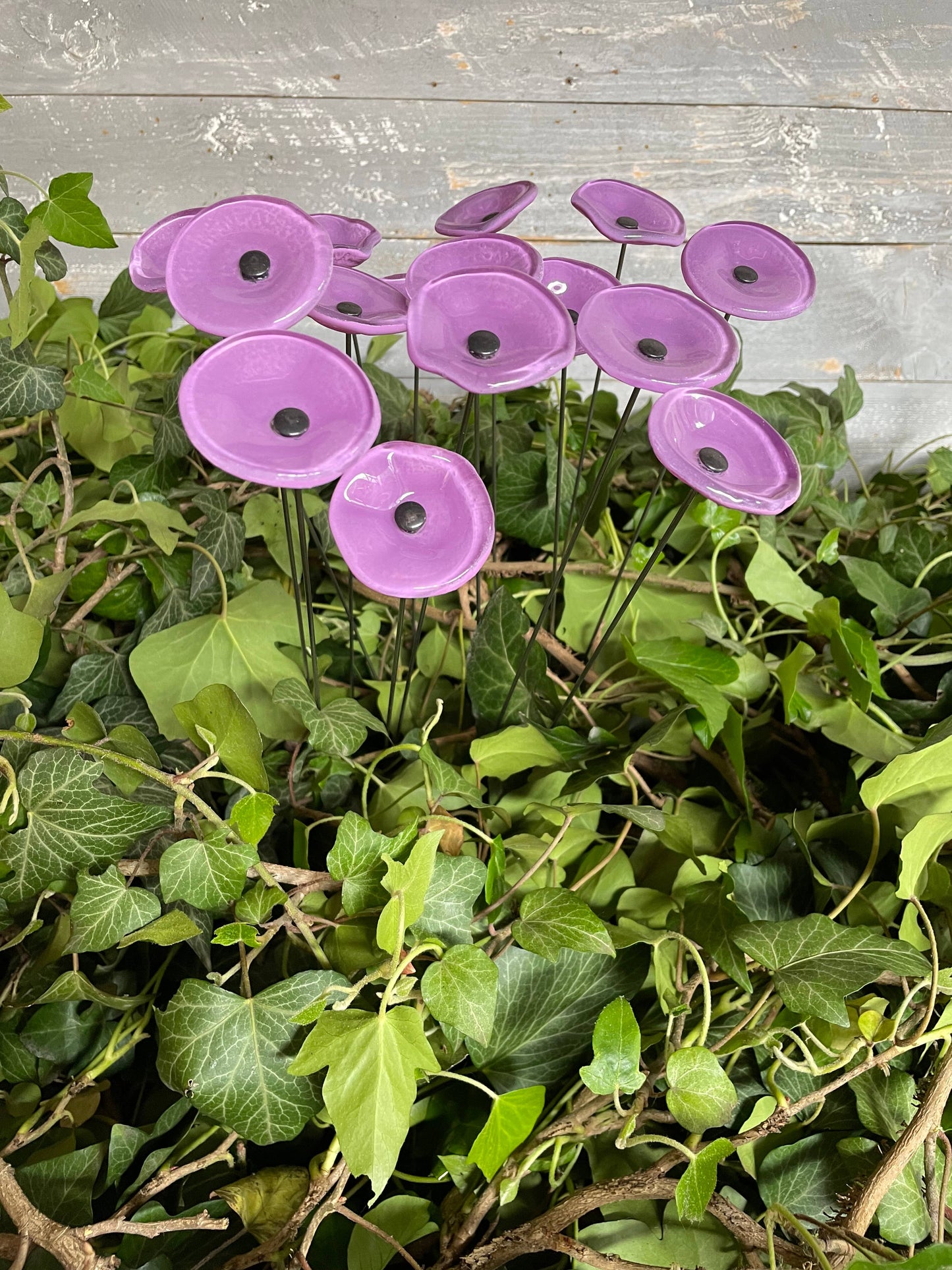 CARNEOL GLASS - Small Glass Flower For Inside In Violet