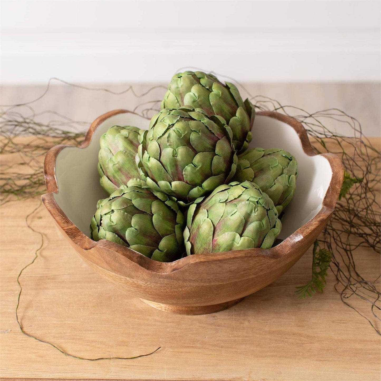 Audrey's Home & Gift - Green & Burgundy Faux Artichoke (PK/12)