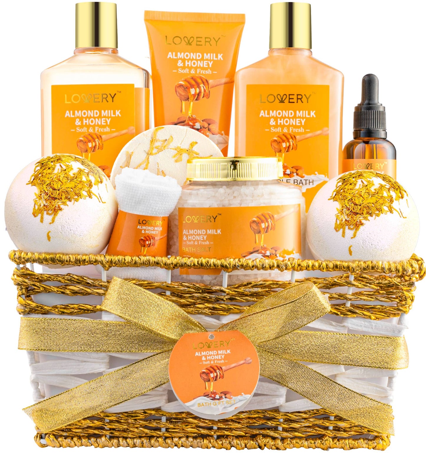 Lovery - Gift Basket – 10Pc Almond Milk & Honey Beauty & Personal Set