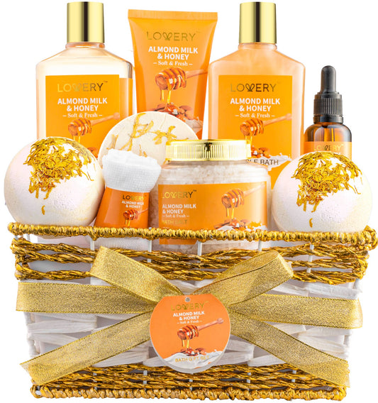 Lovery - Gift Basket – 10Pc Almond Milk & Honey Beauty & Personal Set