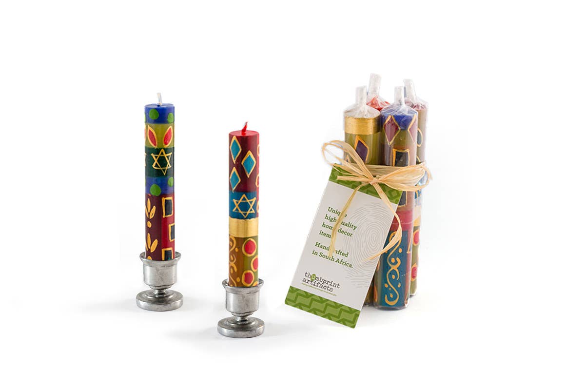Thumbprint Artifacts - Judaica Shabbat Candles