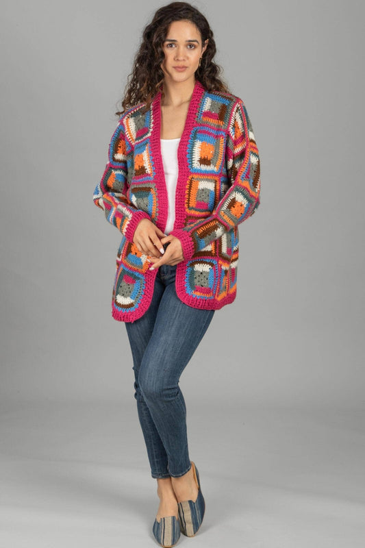 SAACHI - Marrakesh Crochet Short Jacket: Fuchsia