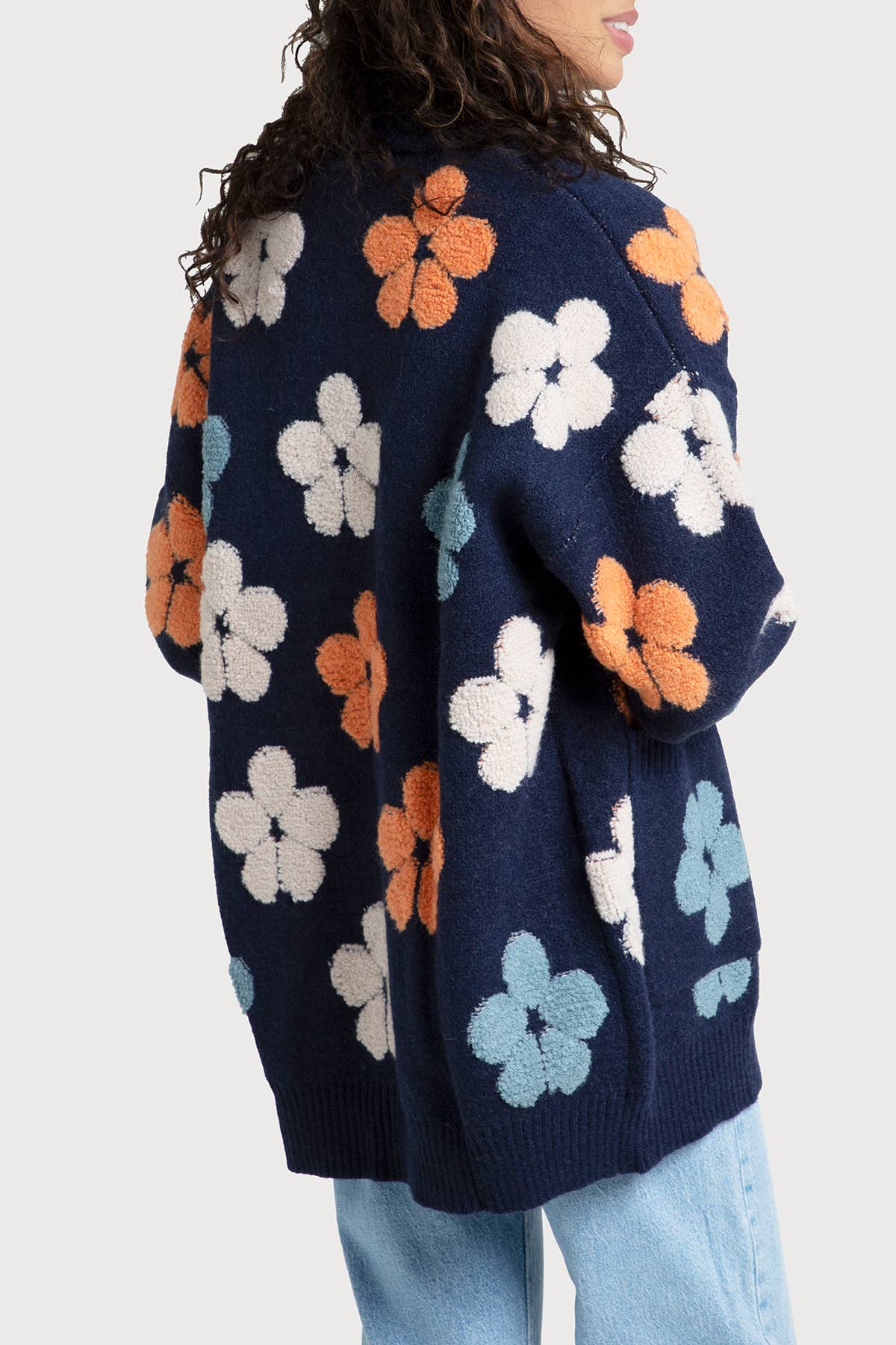 SAACHI - Autumn Floral Knit Cardigan: Green