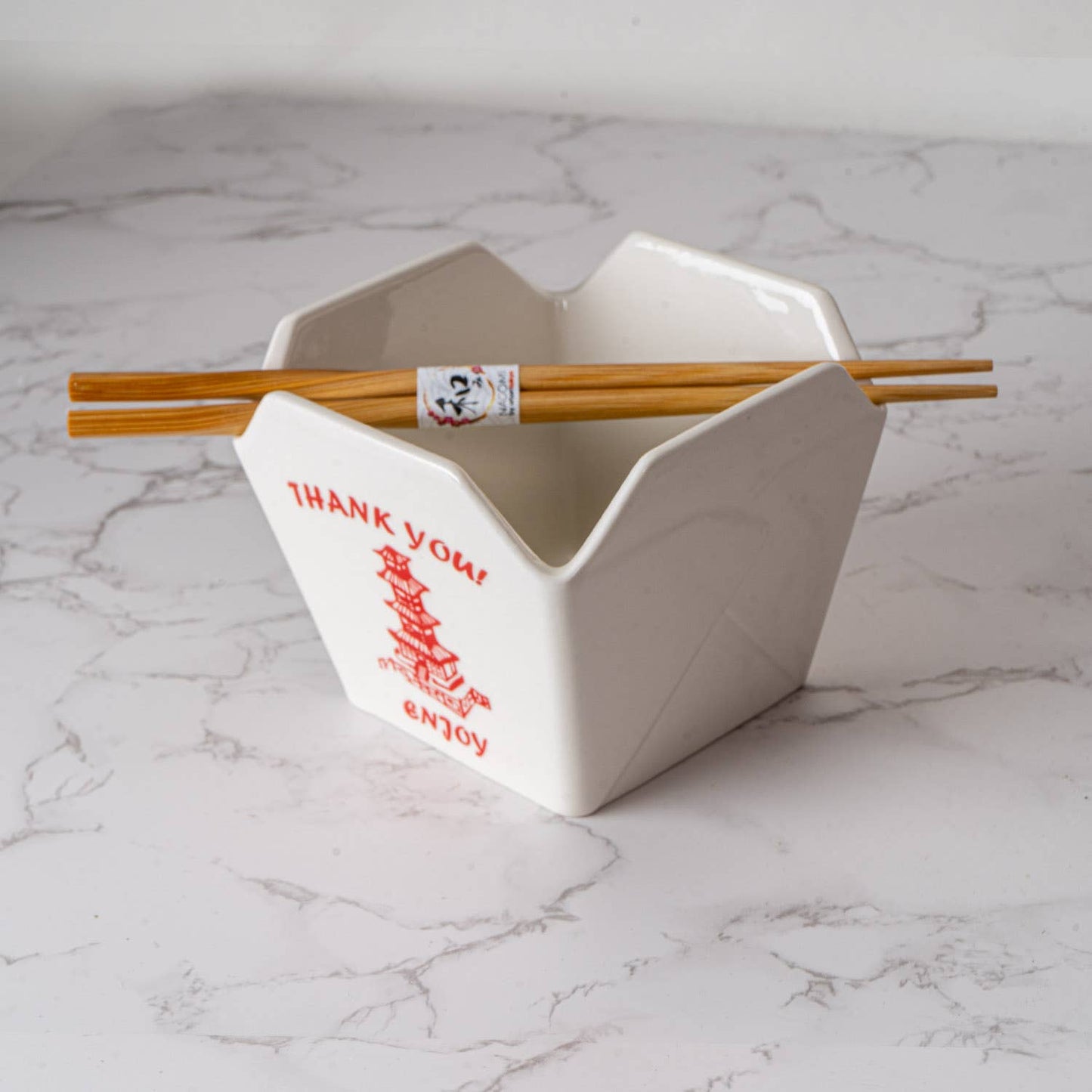 Urban Tokyo - 16oz 5"W x 4"H Takeout Box Serving Bowl With Chopsticks Pagoda (1/24)