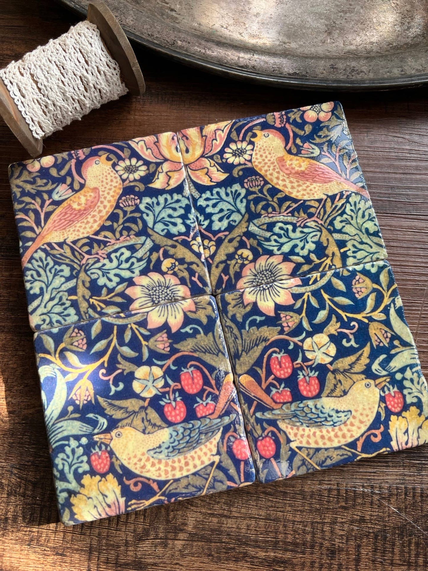 The Painted Lily - Hearth and Home stone coasters - case of four