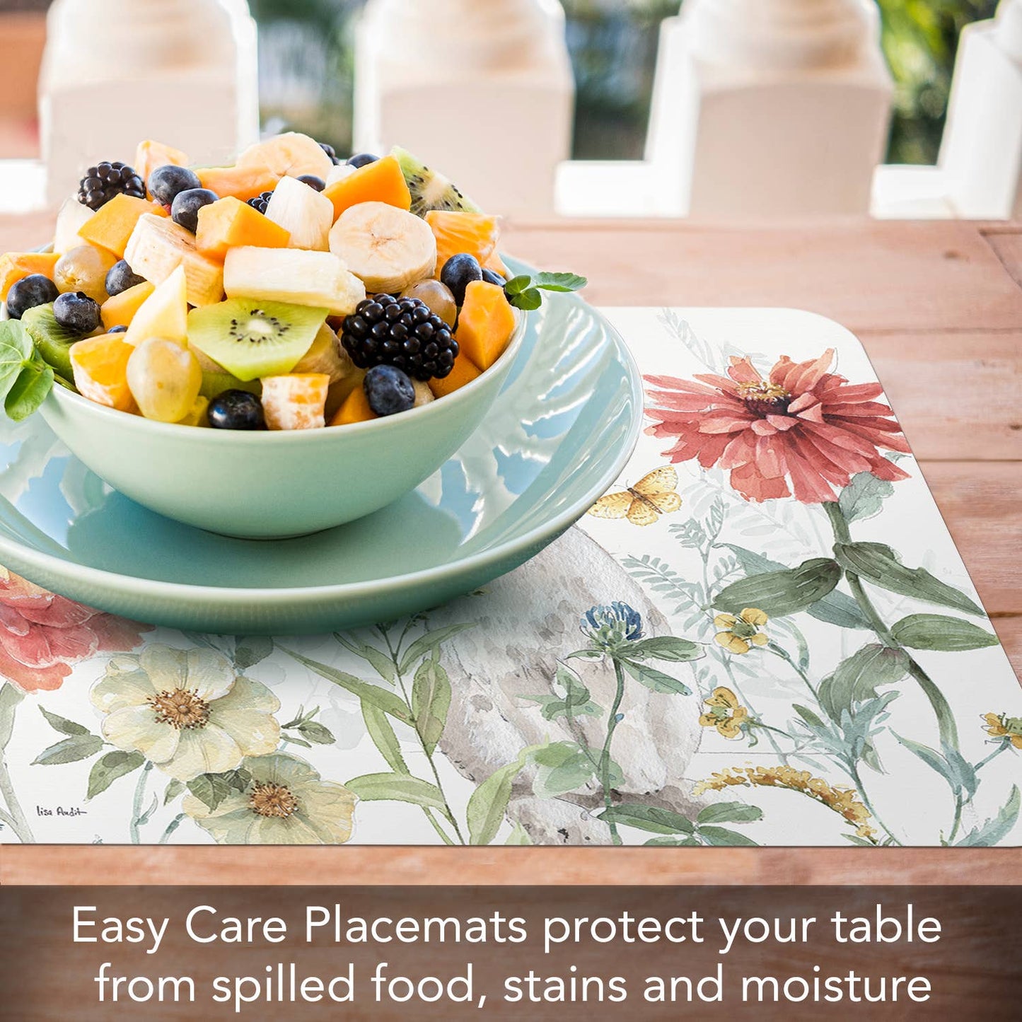 CounterArt/Highland Home/Thirstystone/CoasterStone - Spring Meadow Bunny Reversible Rectangular Plastic Placemat