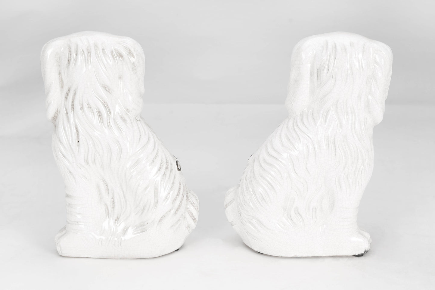 AA Importing - Staffordshire Dog Pair, Antique White Finish