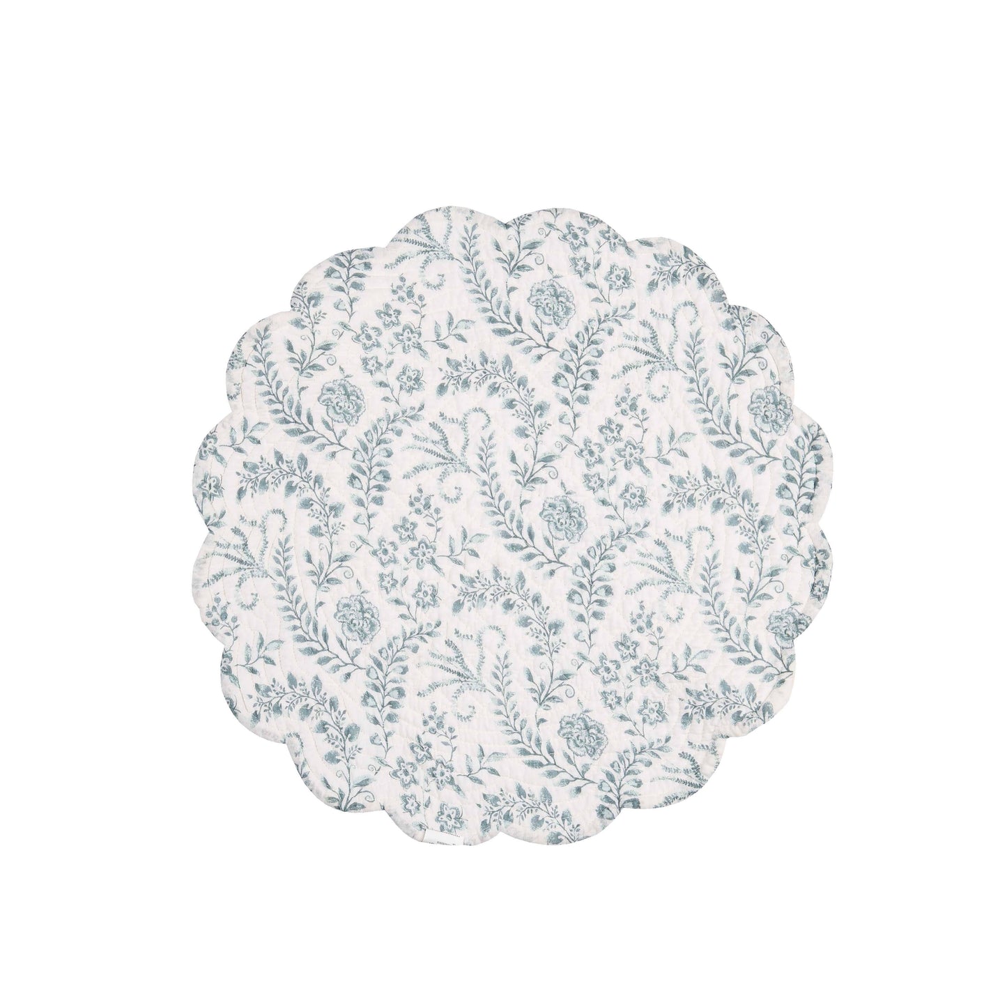 C&F Home - Braganza Teal Floral Round Placemat
