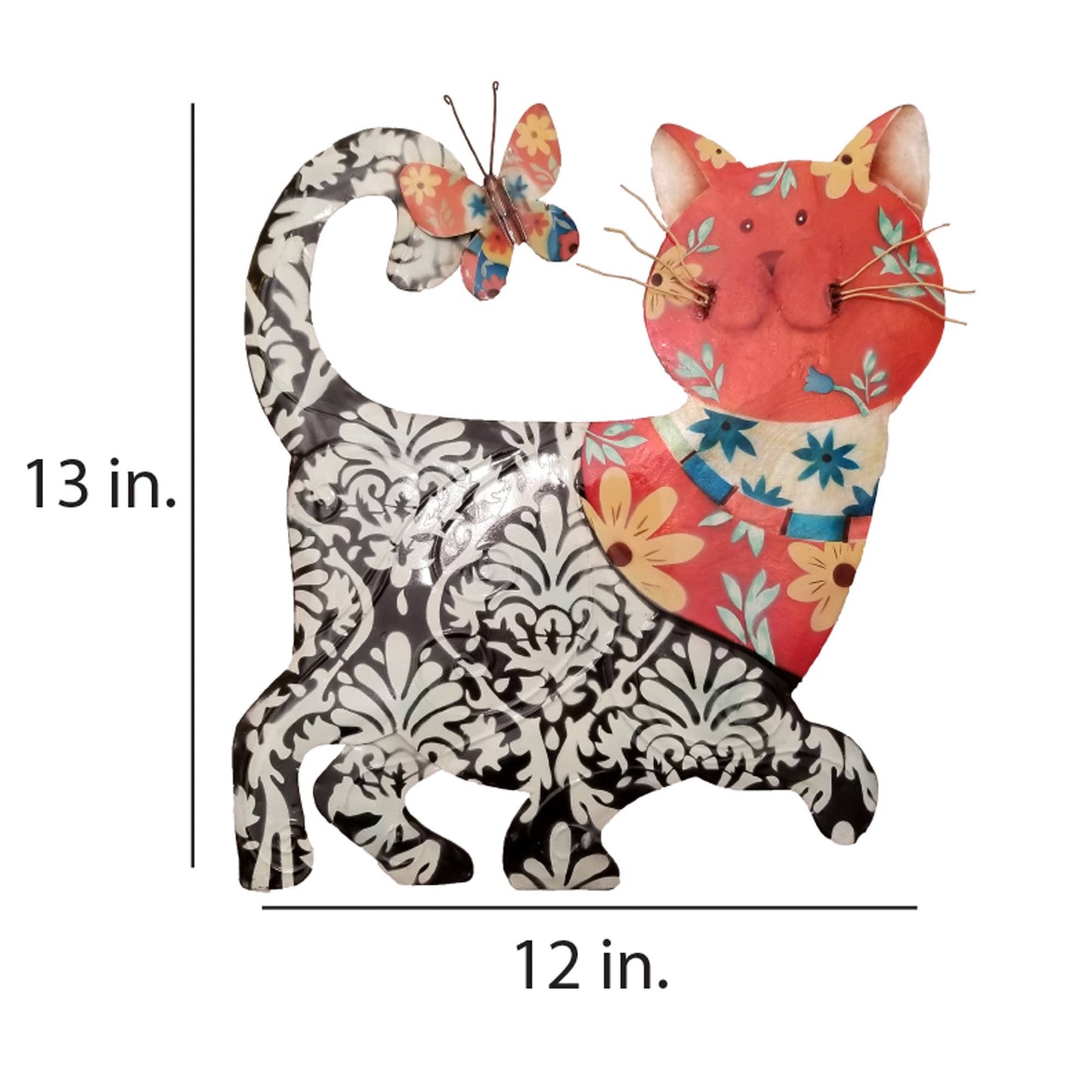 Eangee Home Design - Cat Wall Decor Black And Red, Capiz & Metal, Outdoor Safe