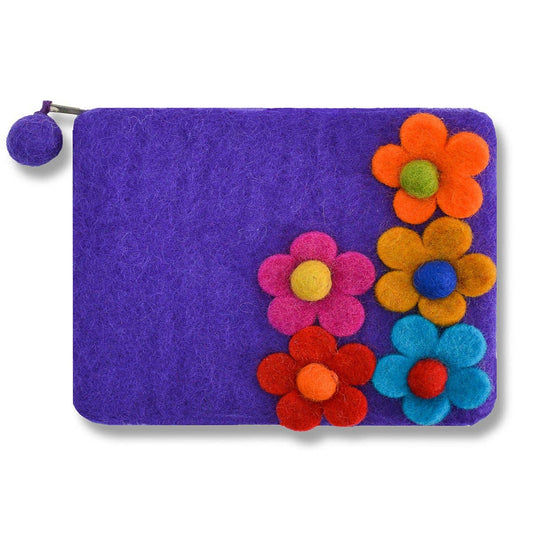 BNB Crafts Inc. - Five side flower Zip coin purses: Purple
