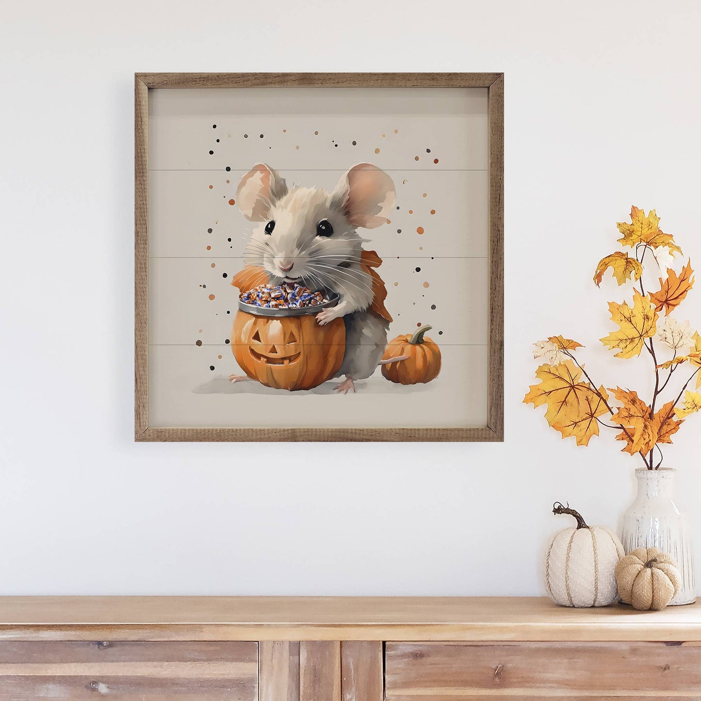 Kendrick Home - Trick Or Treat Mouse: 12 x 12 x 1.5