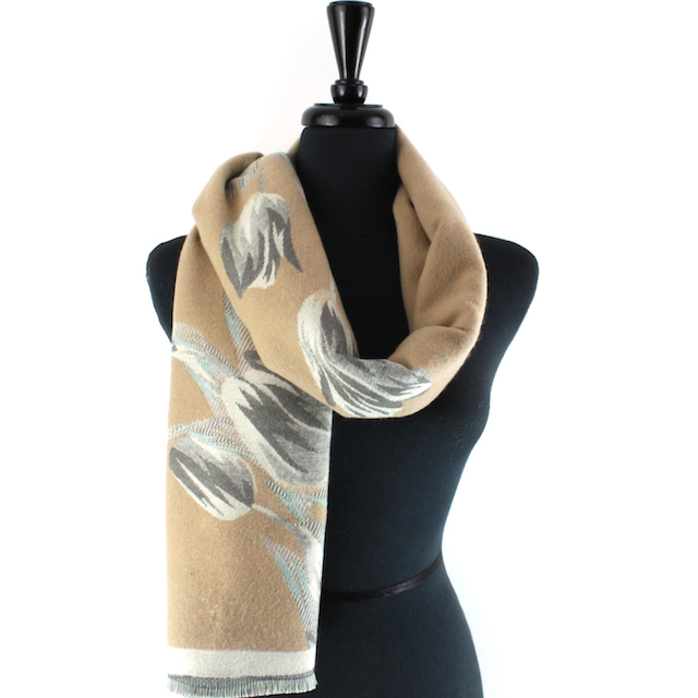 Pretty Persuasions - S23297 Ice Tulips Scarf: 12 Blue/Grey