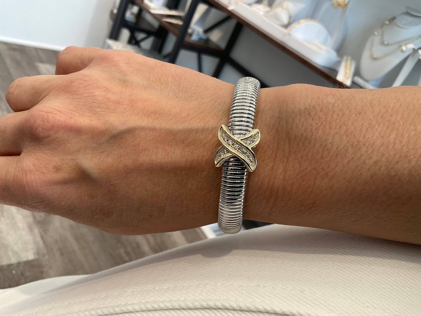 My Best Kept Jewelry - X Coil Statement Cuff-3 Colours: Silver