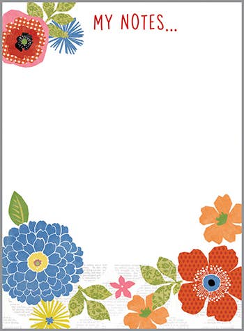 GINA B DESIGNS - Memo Pad - Patterned Flowers