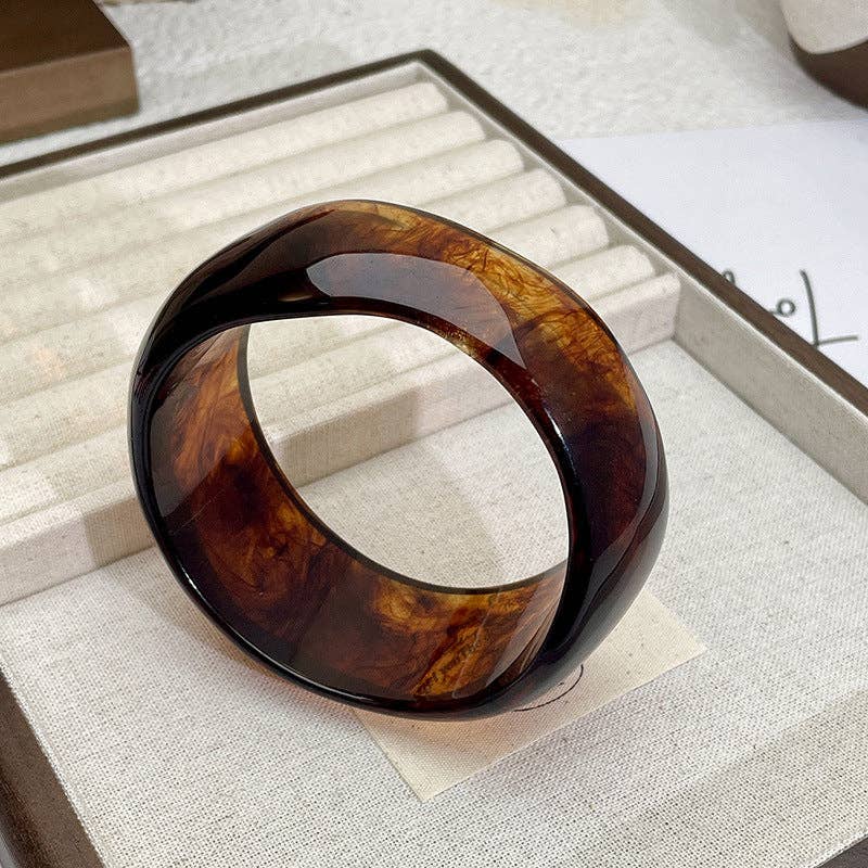 Dipped Shop - Vintage Irregular Acetate Wide Cuff Bracelet DP25D714: D Amber