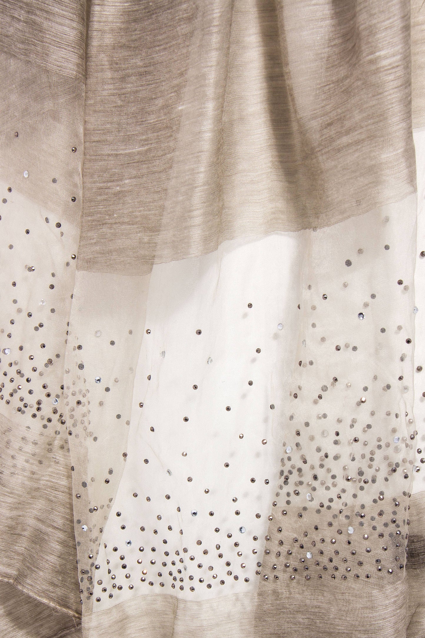 SAACHI - Star Gazer Wool Blend Sparkle Silk Scarf: Ivory