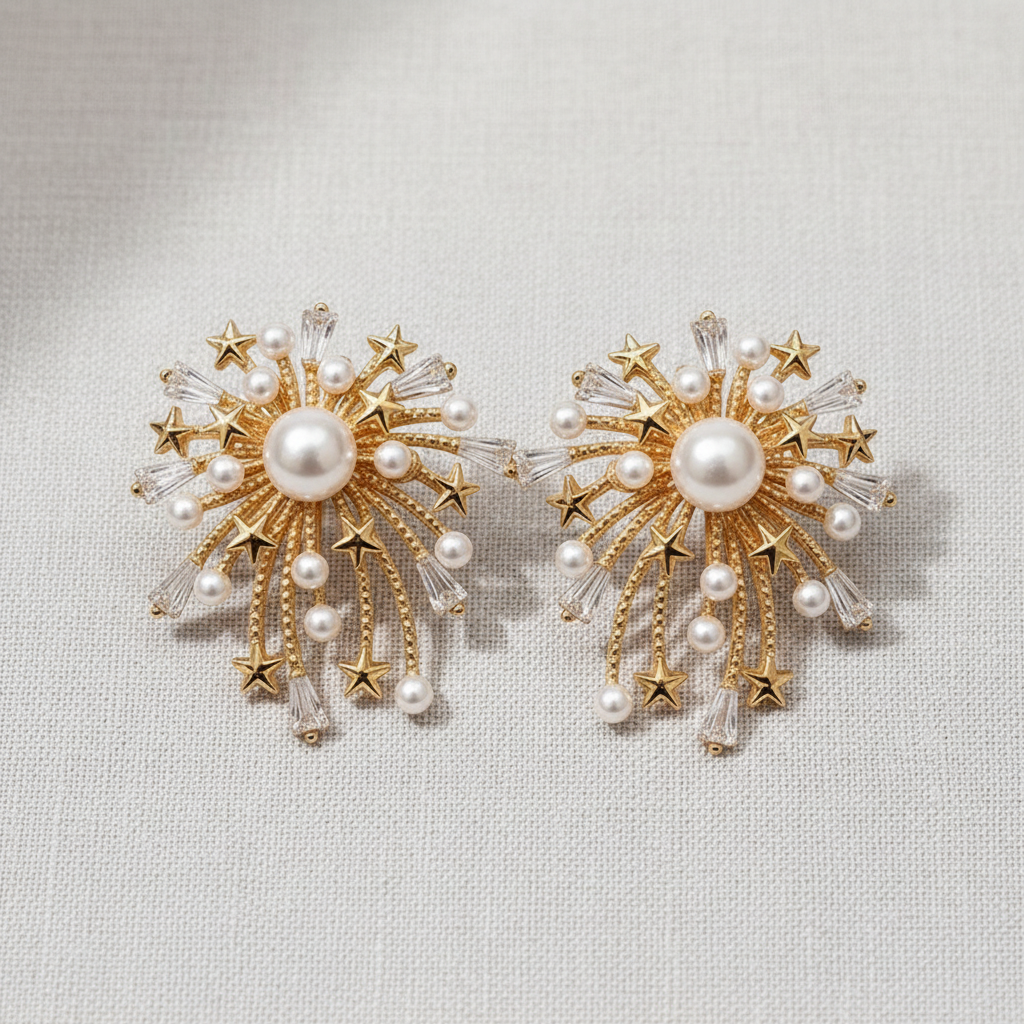 camilla dovey - Vintage Pearl Firework Earrings