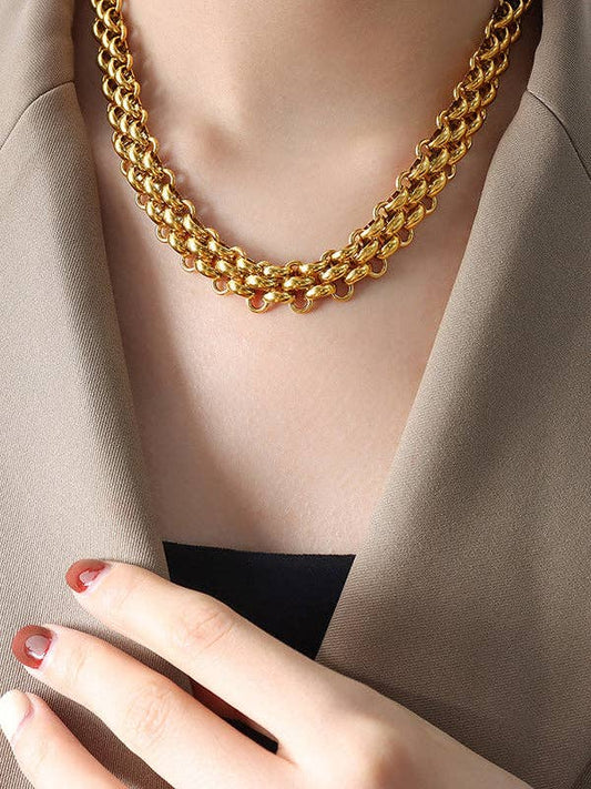 Elanora - Chains Solid Color Dainty Necklace Necklaces Accessories: GOLD / One_size