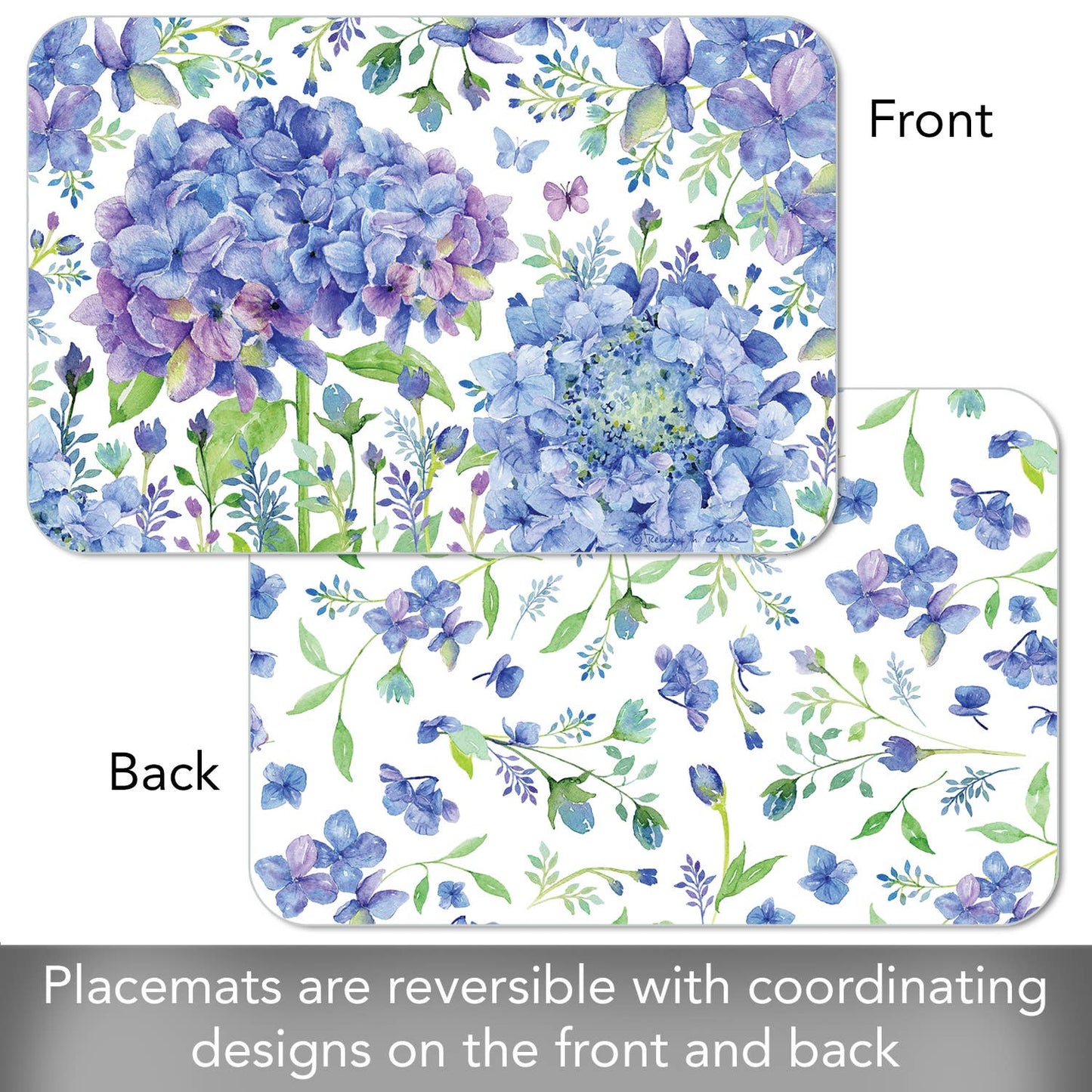 CounterArt/Highland Home/Thirstystone/CoasterStone - Beautiful Hydrangea Reversible Rectangular Plastic Placemat